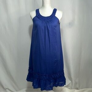 Talbots Blue Ruffled Halter Sundress NWOT‎